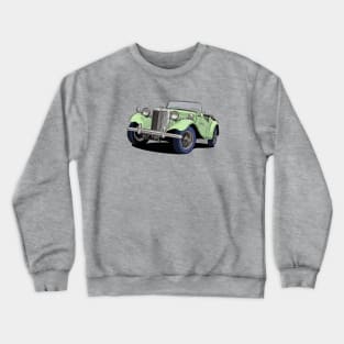 MG T-Type British Classic Car in light green Crewneck Sweatshirt